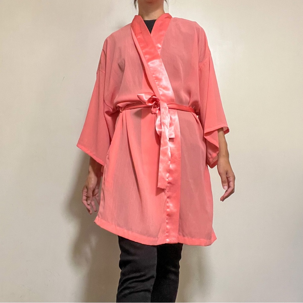 Vintage Gold Label Victoria’s Secret Elegant Pink Kimono Robe